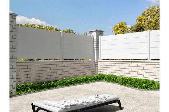 Ombrazur - Clôture panneau plein Blanc L 1911 x H 965 mm 6 lames OMBRAZUR - Imagen 2