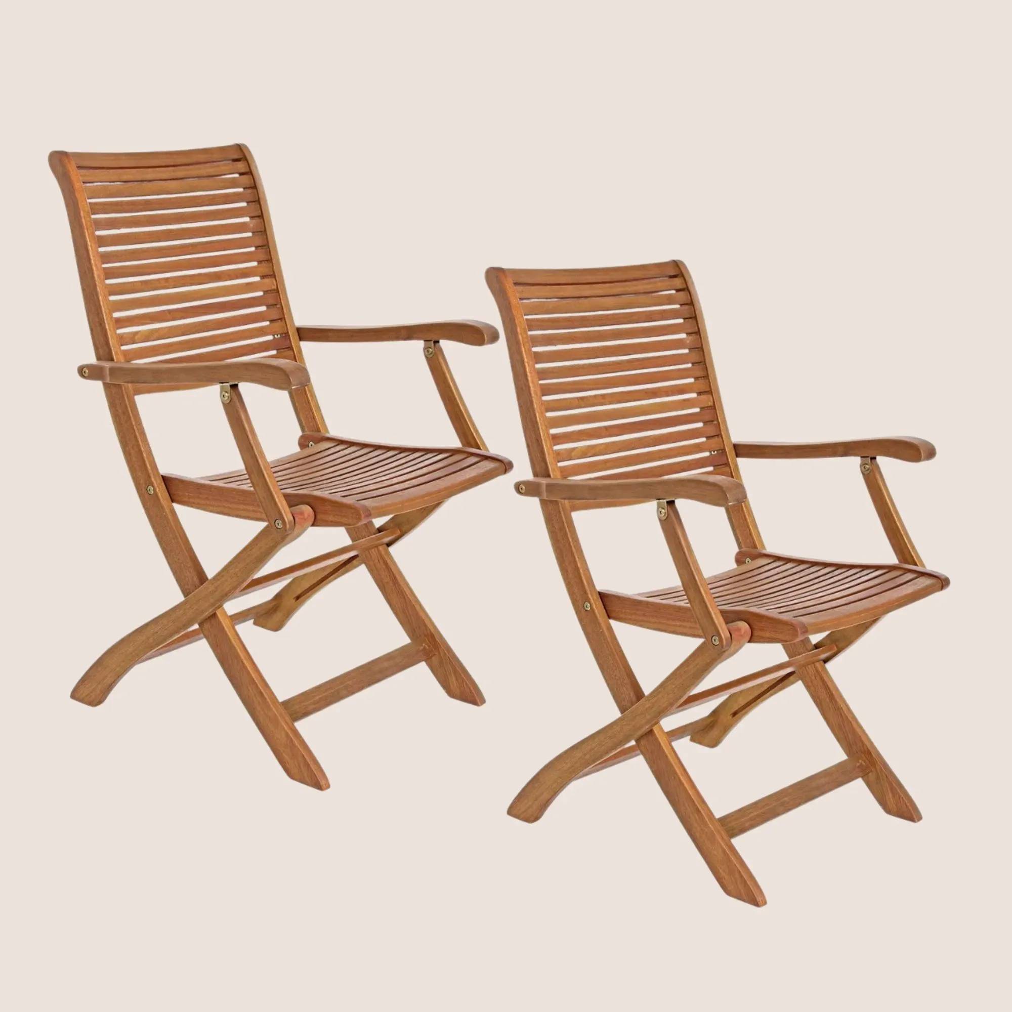 Autre - Fauteuils de jardin pliants en acacia (lot de 2) - CANCALE - Imagen 2