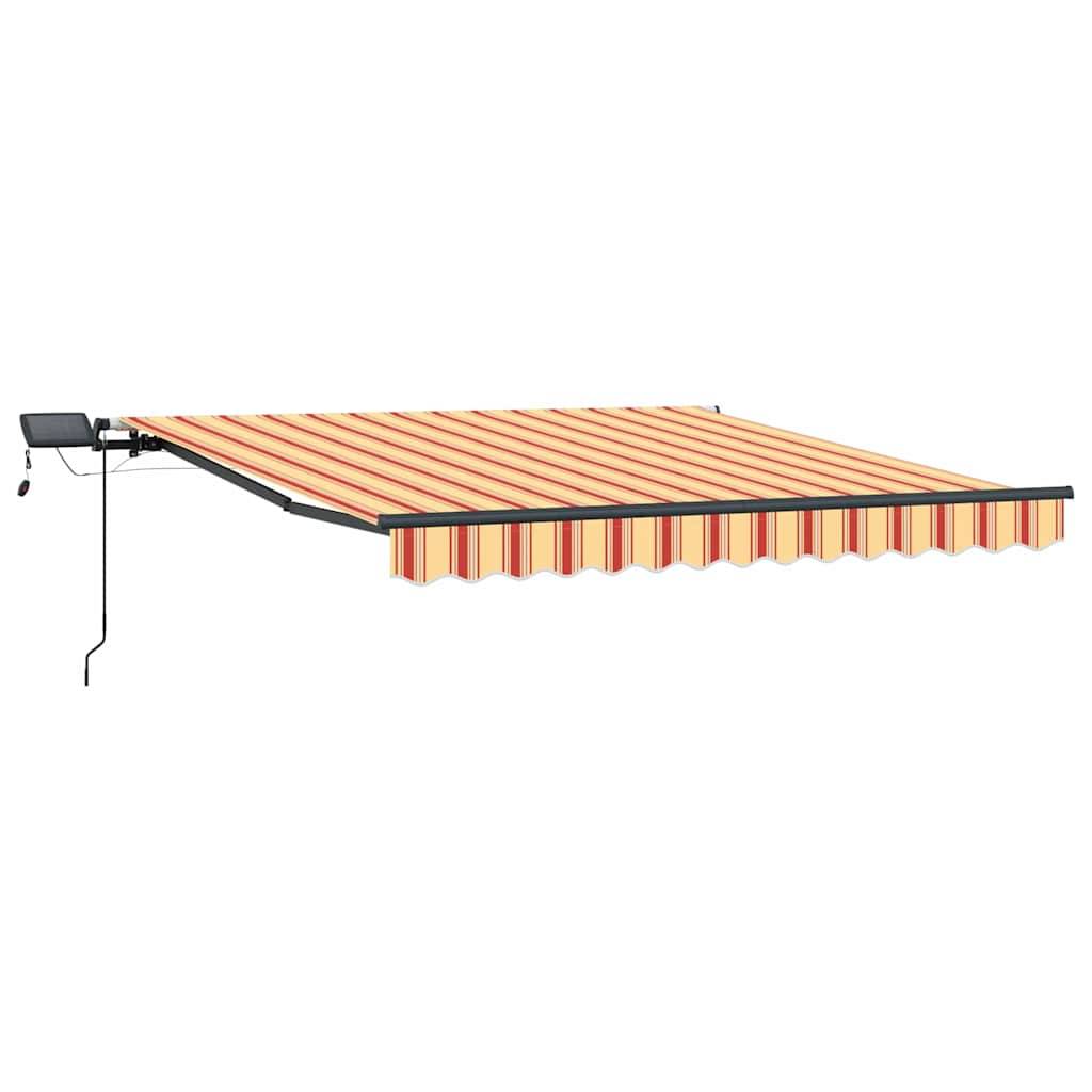 Auvent Rétractable Manuel avec LED Toile Anti-UV pour Balcon et Façade Jaune et Orange 350x250 cm – ComfortXL Outdoor Living - Image 2