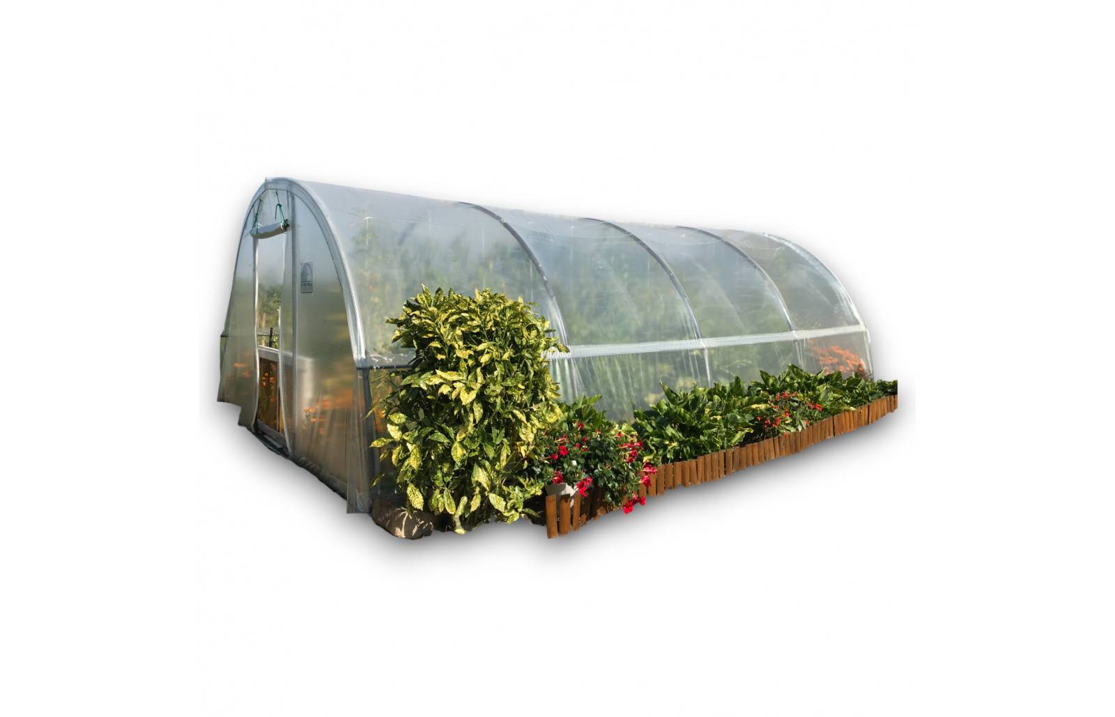 Serre tunnel de jardin - 33m² -  3,7 x 9 m - pieds arrondis - polyéthylène haute densité - aérations latérales - LES SERRES TONNEAU - Image 2