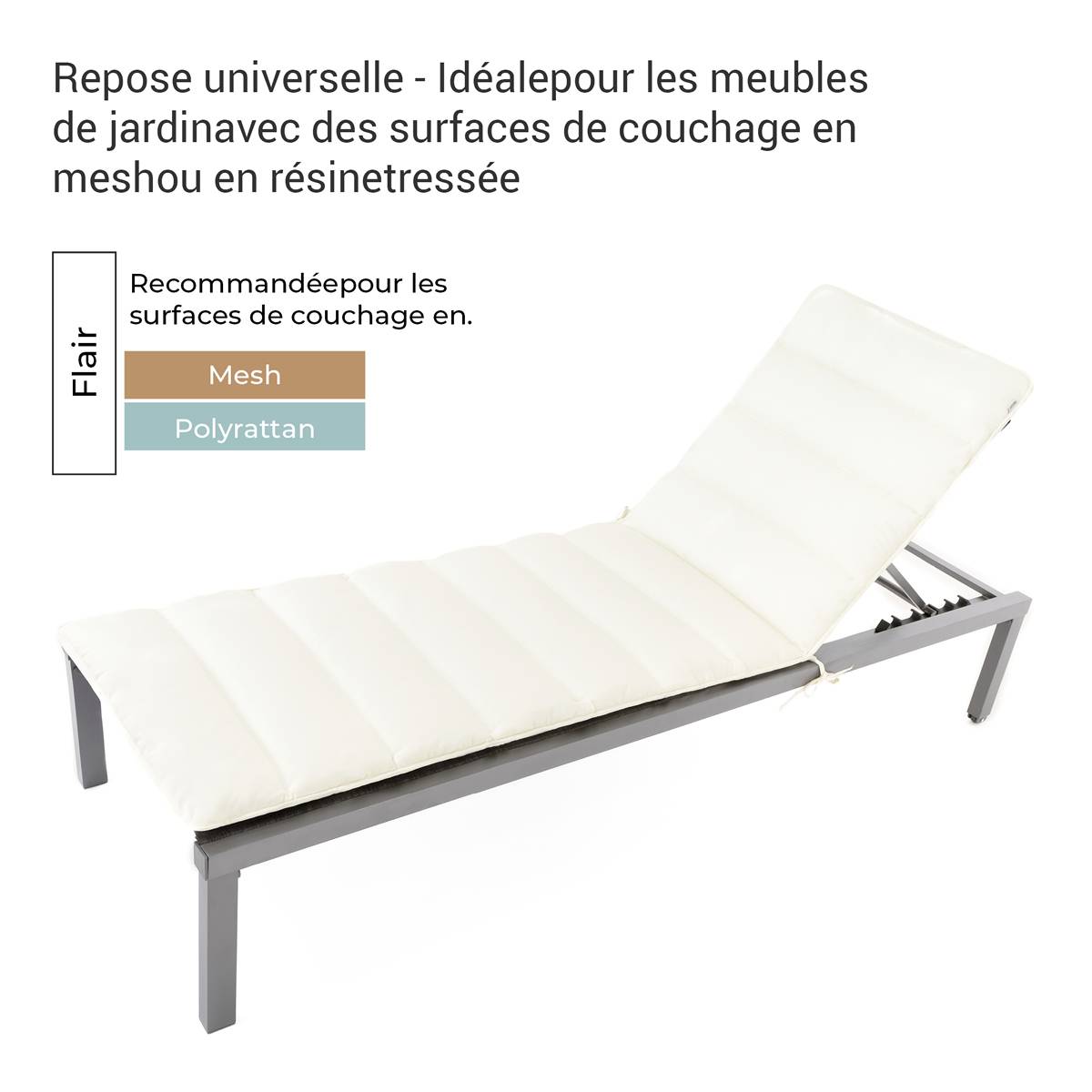 Coussin de Transat FlAIR - blanc - 200x70cm - Image 3