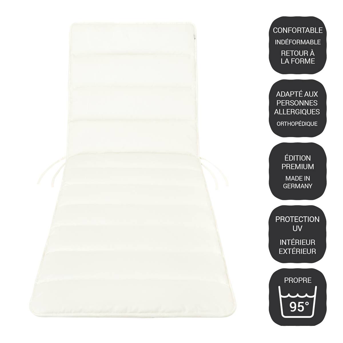 Coussin de Transat FlAIR - blanc - 200x70cm