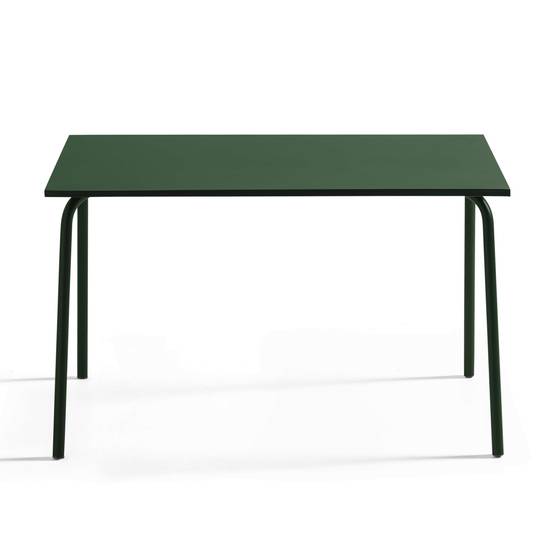 Oviala - Table de jardin en acier 120 x 70 cm 6 places vert forêt Palavas - Oviala - Image 2