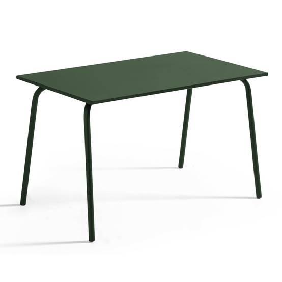 Oviala - Table de jardin en acier 120 x 70 cm 6 places vert forêt Palavas - Oviala - Image 1