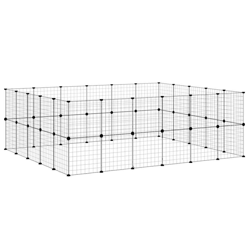 Vidaxl - Cage animaux de compagnie à 44 panneaux et porte Noir 210x175x70 cm vidaXL 3114040 - Imagen 3