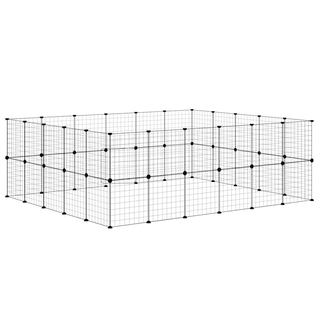 Vidaxl - Cage animaux de compagnie à 44 panneaux et porte Noir 210x175x70 cm vidaXL 3114040 - Imagen 4