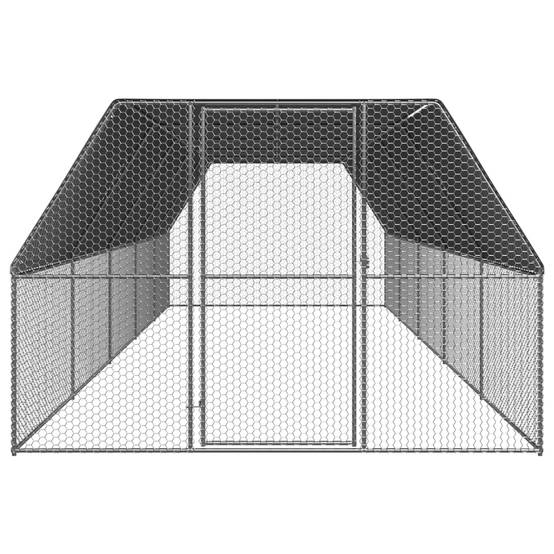Poulailler d'extérieur 3 x 10 x 2 m acier galvanisé toit en PE - Image 2