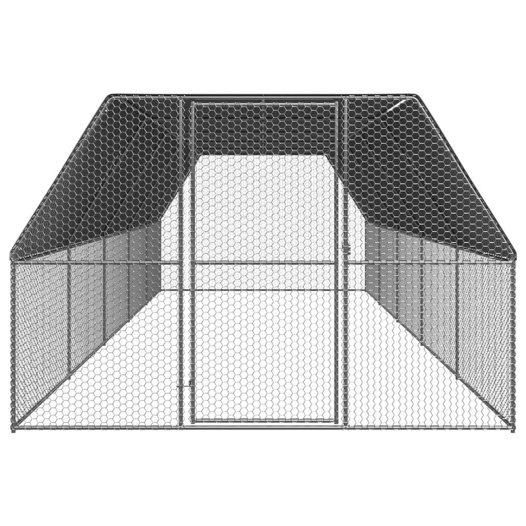 Poulailler d'extérieur 3 x 10 x 2 m acier galvanisé toit en PE - Image 2