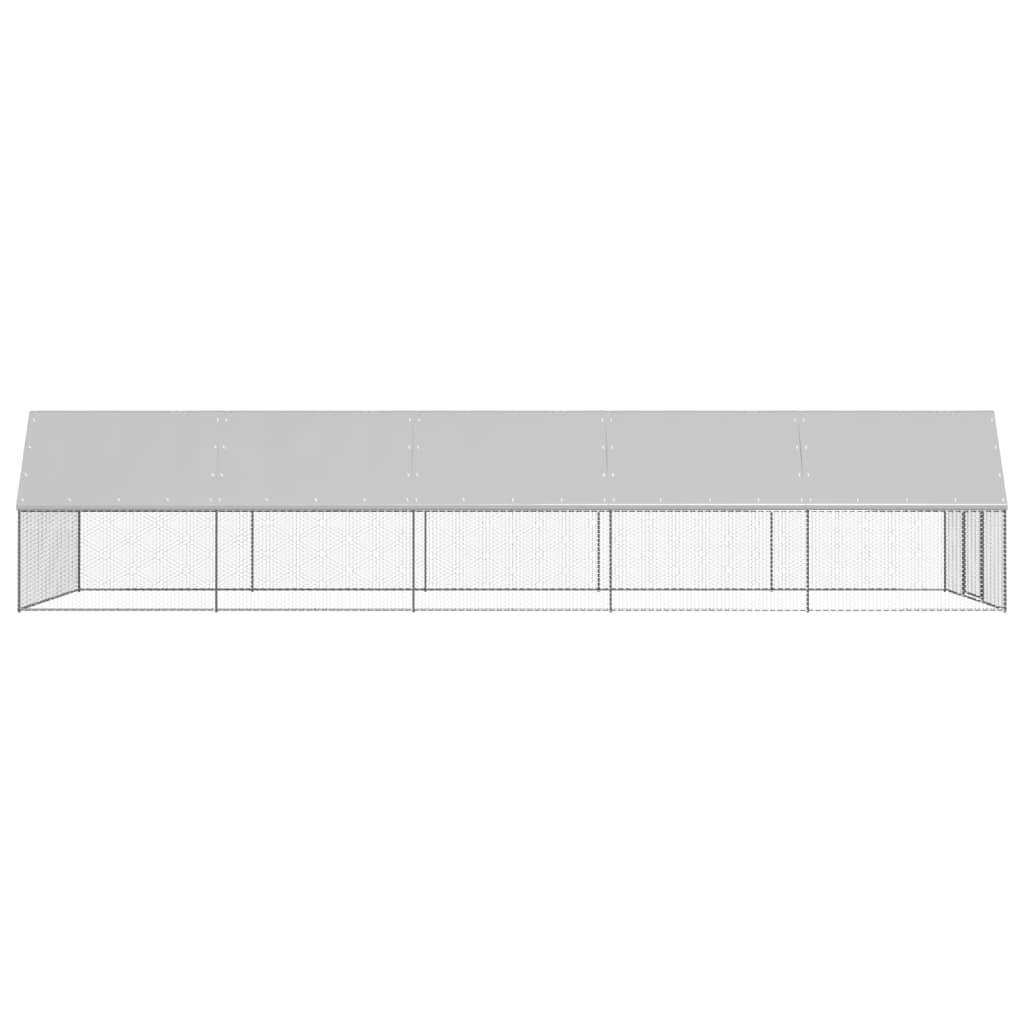 Poulailler d'extérieur 3 x 10 x 2 m acier galvanisé toit en PE - Image 3