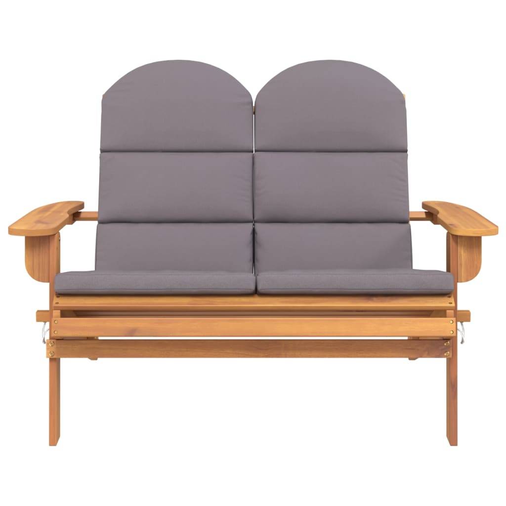 Helloshop26 - Banc de jardin meuble de patio d'extérieur terrasse et coussins 126 cm bois massif acacia - Imagen 2