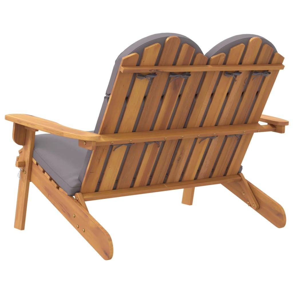 Helloshop26 - Banc de jardin meuble de patio d'extérieur terrasse et coussins 126 cm bois massif acacia - Imagen 4
