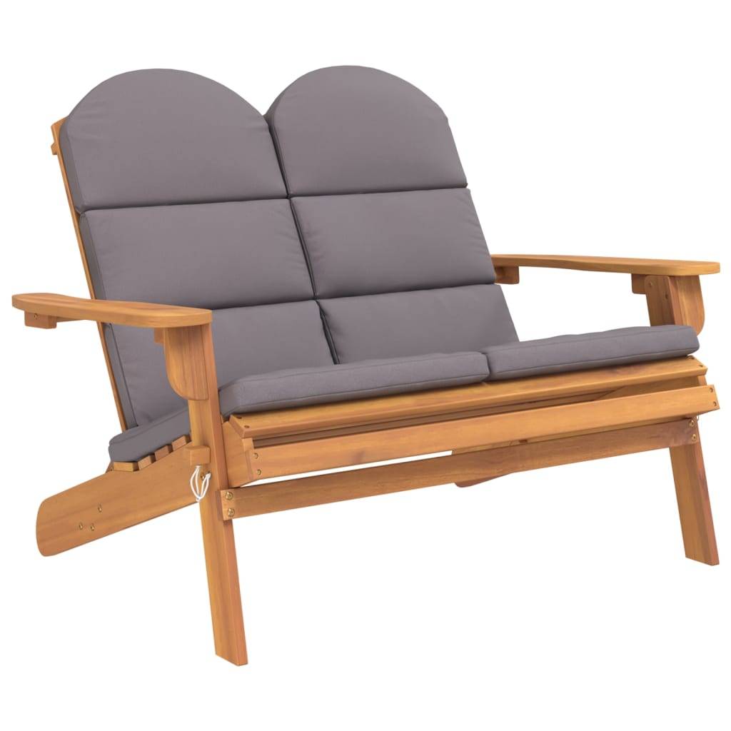 Helloshop26 - Banc de jardin meuble de patio d'extérieur terrasse et coussins 126 cm bois massif acacia - Imagen 1
