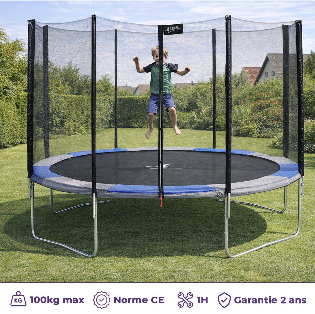 Kangui - Trampoline rond Ø 430cm avec filet de sécurité - RALLI 430 Kangui - Image 2