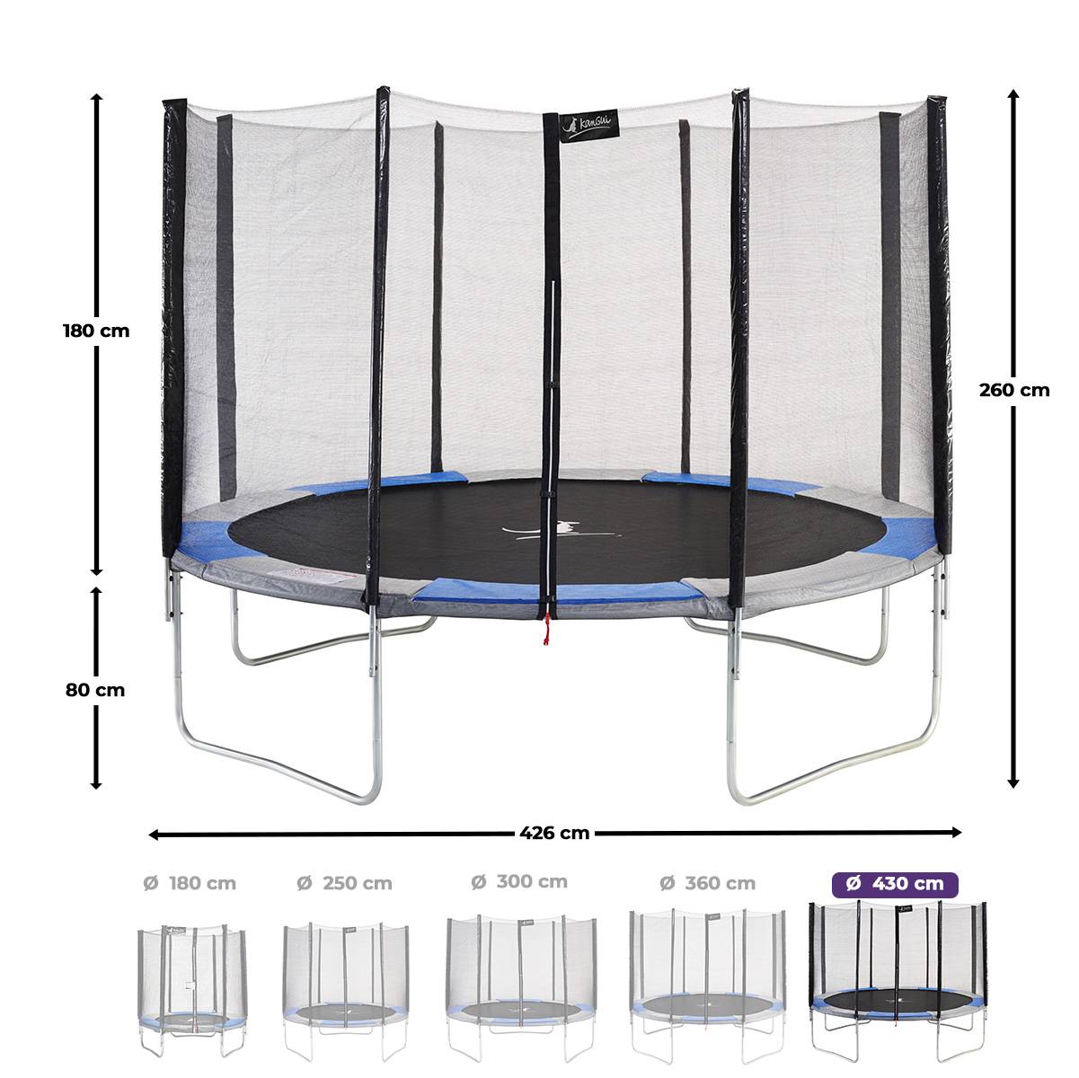Kangui - Trampoline rond Ø 430cm avec filet de sécurité - RALLI 430 Kangui - Image 3
