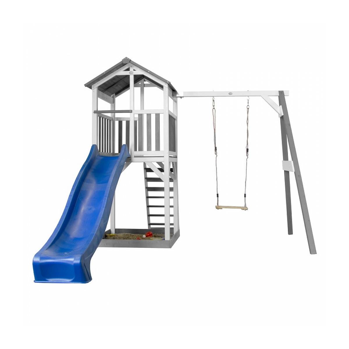 Structure de Jeu AXI Beach Tower en Bois avec Balancoire et Toboggan Bleu - Image 2