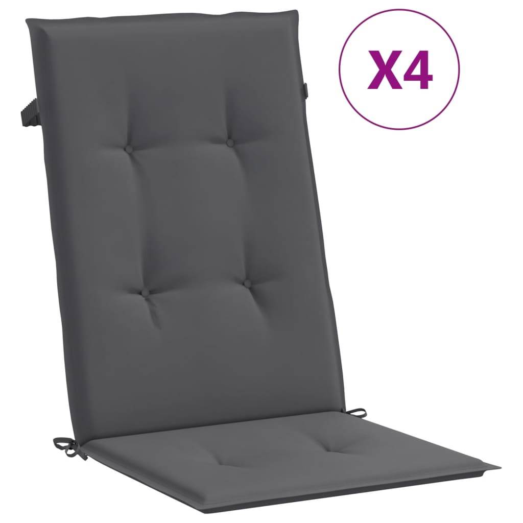 Lot de 4 coussins d'assise AZARA pour chaise d'intérieur, coussin