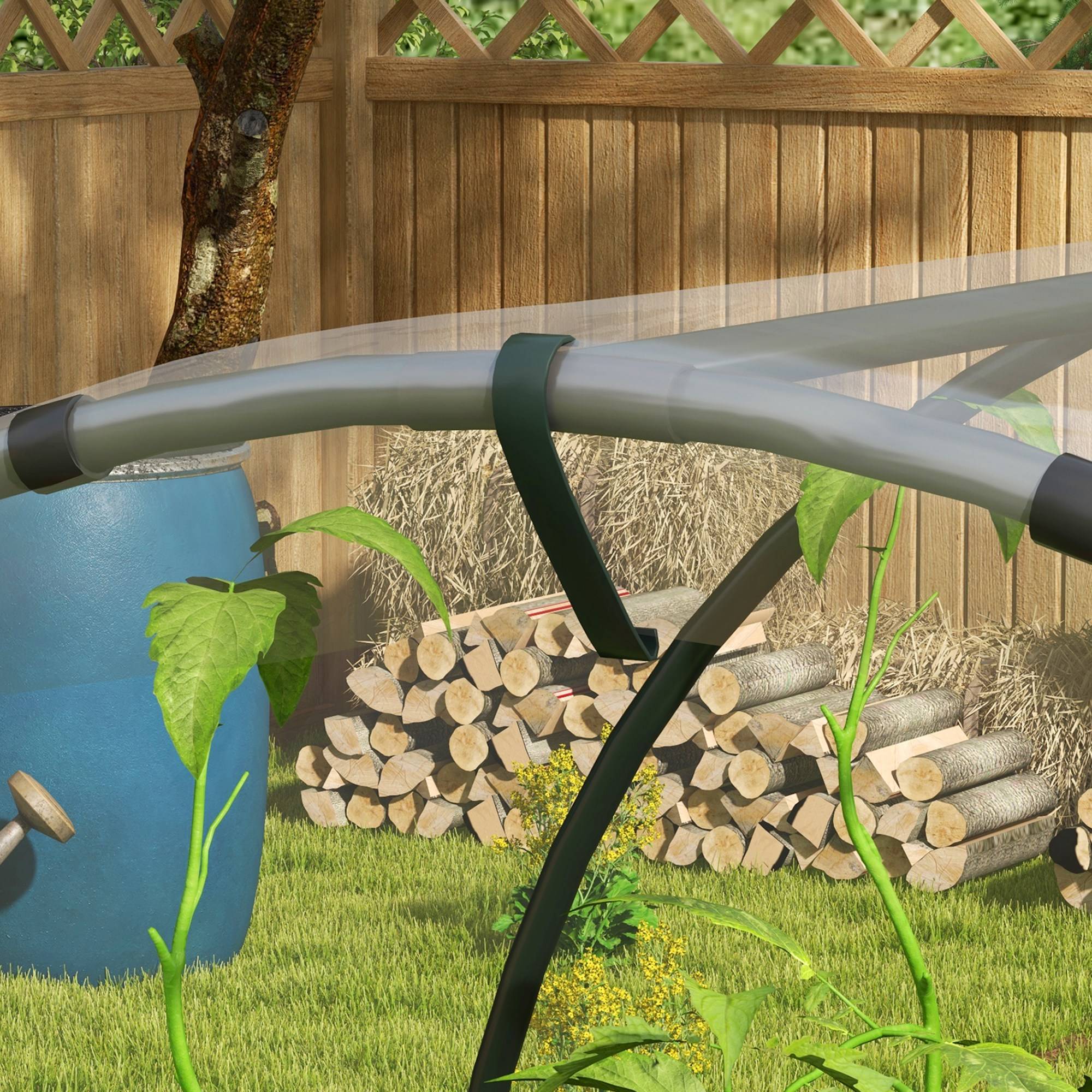 Serre tunnel à tomates acier pour potager croissance rapide 600x123x171cm transparent - ComfortXL Outdoor Living - Image 9