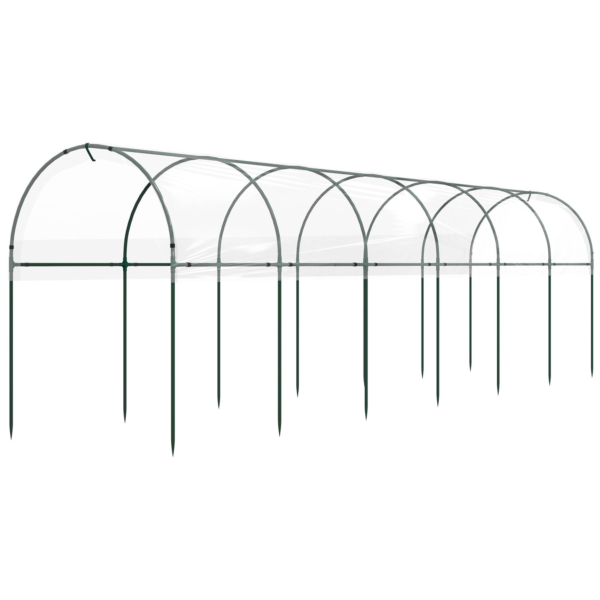 Serre tunnel à tomates acier pour potager croissance rapide 600x123x171cm transparent - ComfortXL Outdoor Living - Image 2