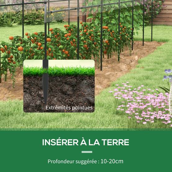 Serre tunnel à tomates acier pour potager croissance rapide 600x123x171cm transparent - ComfortXL Outdoor Living - Image 8