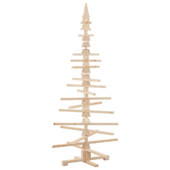 Sapin de Noël en bois de pin massif à décorer pour intérieur extérieur 180 cm – ComfortXL Outdoor Living - Image 2