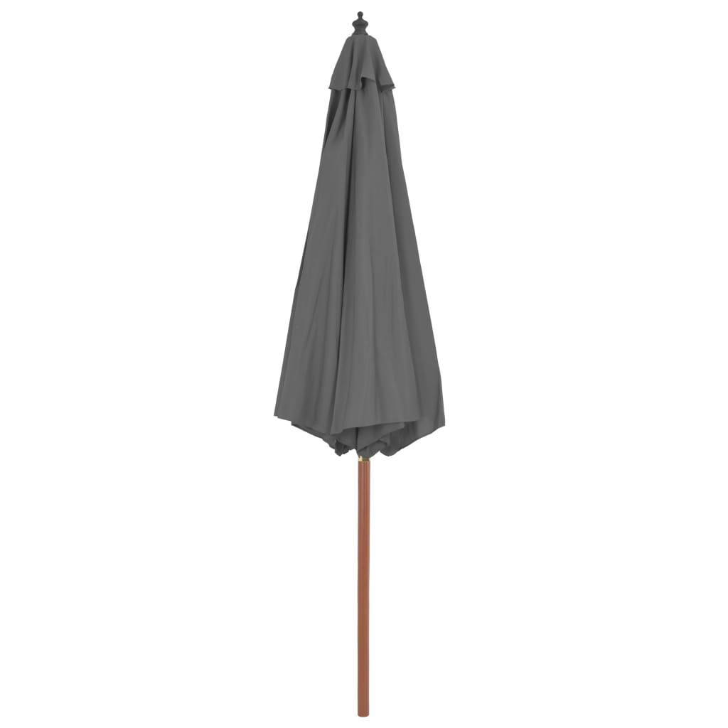 Helloshop26 - Parasol d'extérieur avec mât en bois 300 cm anthracite - Imagen 3