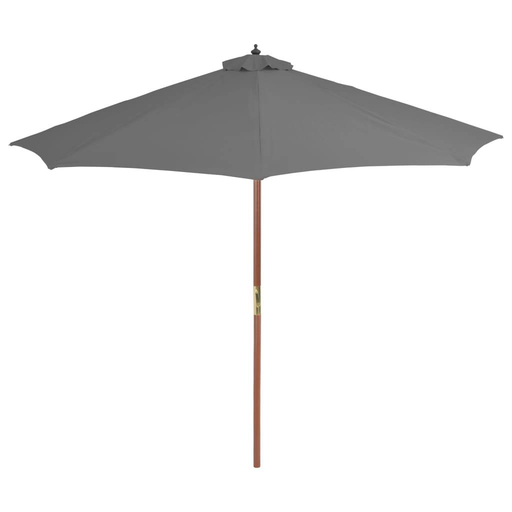 Helloshop26 - Parasol d'extérieur avec mât en bois 300 cm anthracite - Imagen 2