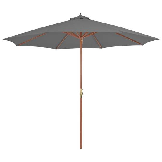 Helloshop26 - Parasol d'extérieur avec mât en bois 300 cm anthracite - Imagen 1