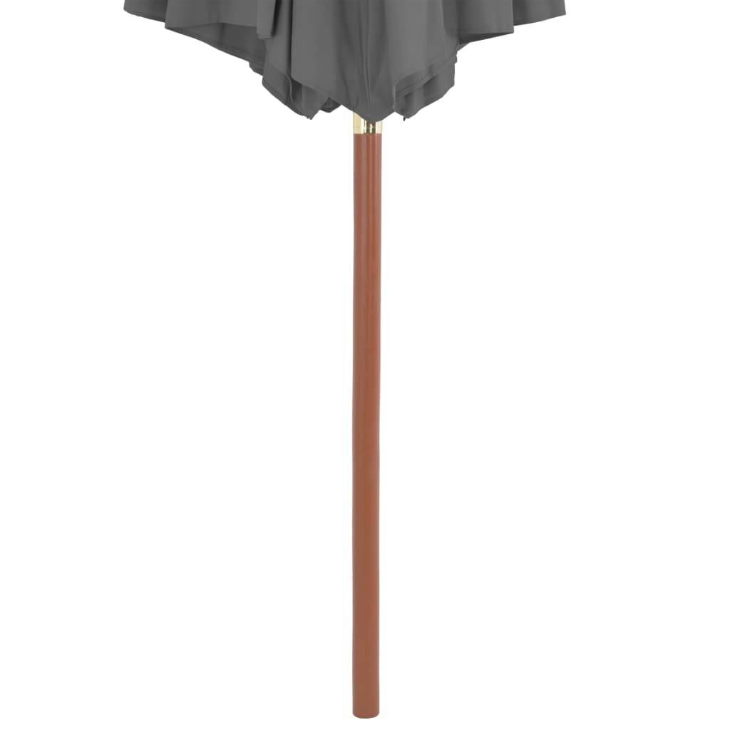 Helloshop26 - Parasol d'extérieur avec mât en bois 300 cm anthracite - Imagen 4