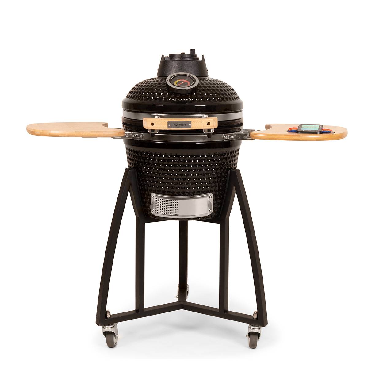 Barbecue Kamado céramique 16" compact noir – cuisson au charbon – Patton Premium