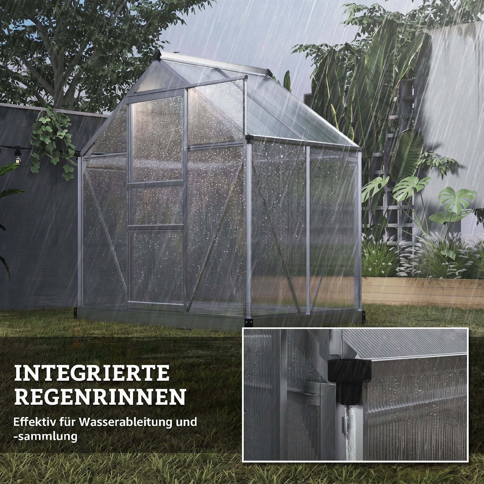 Serre avec lucarne, accessible, socle galvanisé, résistante, 190 cm x 132 cm x 201cm - Image 9
