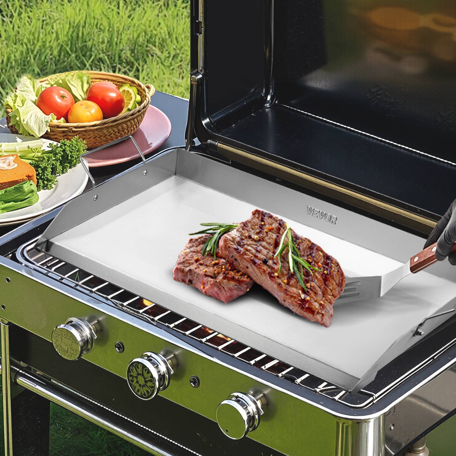 Vevor - VEVOR Plaque cuisson acier inox 809x370mm, rectangulaire, gaz. - Image 8