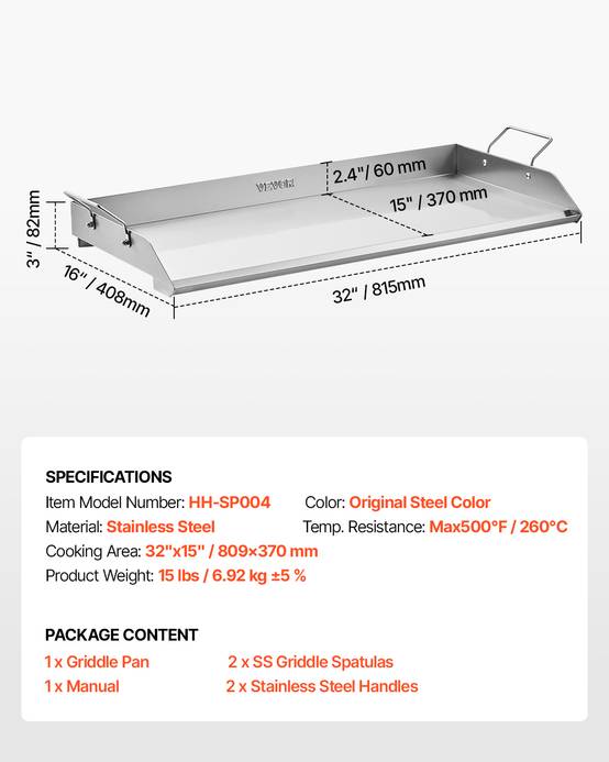 Vevor - VEVOR Plaque cuisson acier inox 809x370mm, rectangulaire, gaz. - Image 7