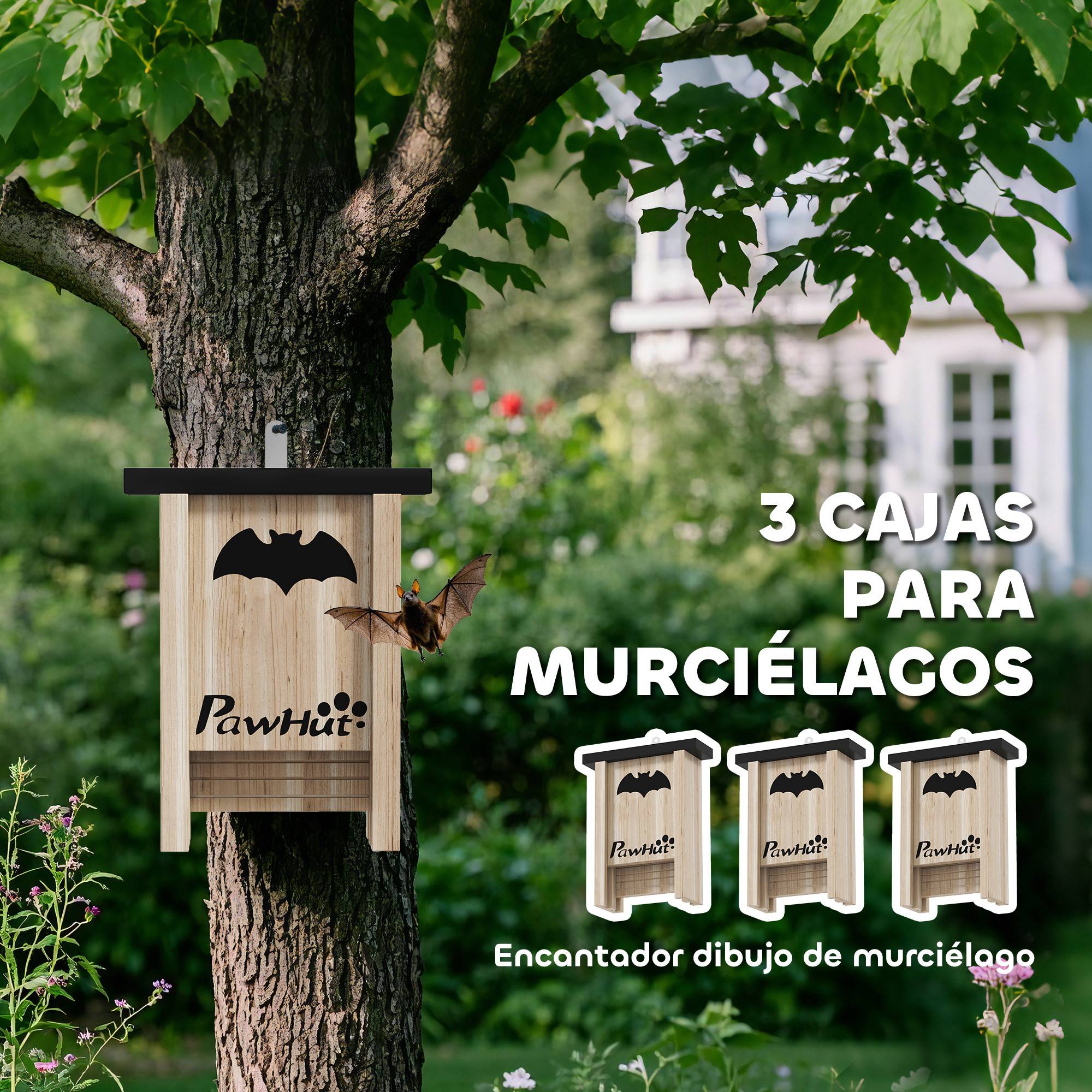 ComfortXL - Lot de 3 Nichoirs à Chauves-souris en Bois de Sapin pour Jardin et Potager Contrôle Naturel des Insectes - ComfortXL Outdoor Living - Image 6