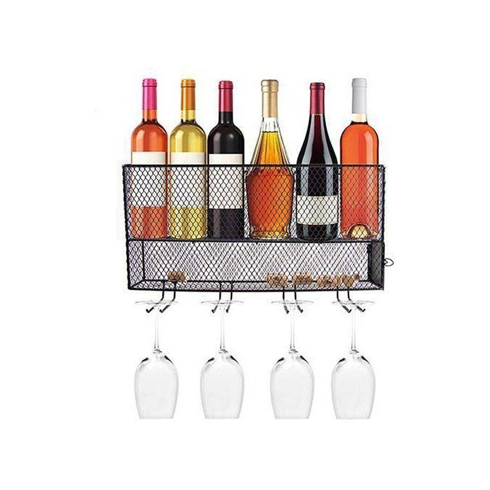 The Home Deco Factory - Mini bar à vin à suspendre en métal ajouré - Image 2