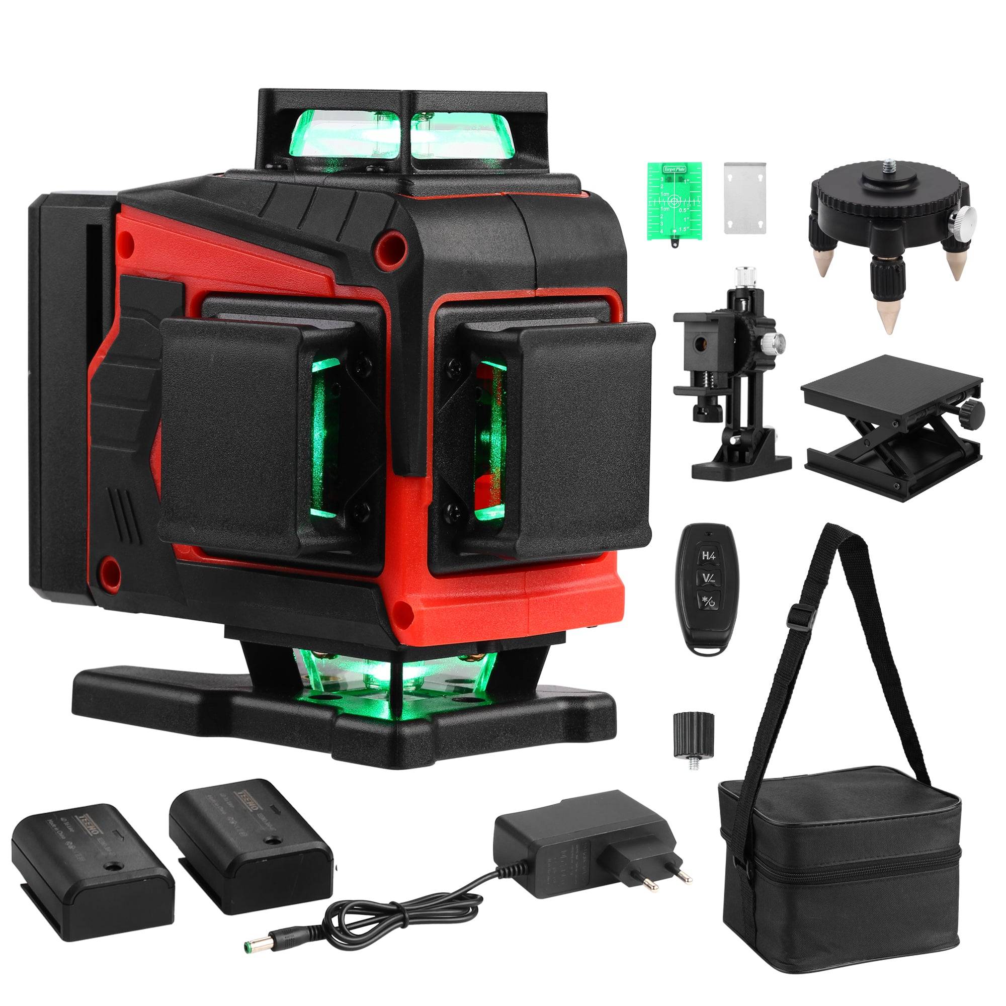 Laser Niveau 360° Vert Autonivelant - 4D 16L - Rechargeable avec Trépied - Image 1