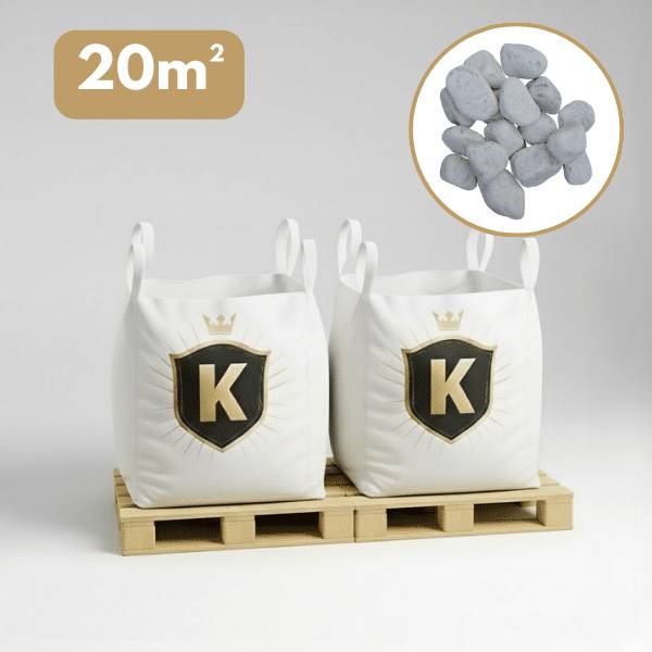 King Matériaux - Galet blanc 60/100 mm – Pack 2 Big Bag +/- 1,5T – 20 m²