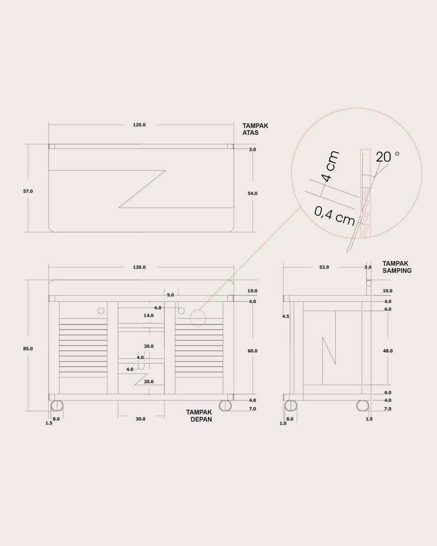 Eclipse - Meuble en teck massif 120 cm - UNIQKA - Imagen 7