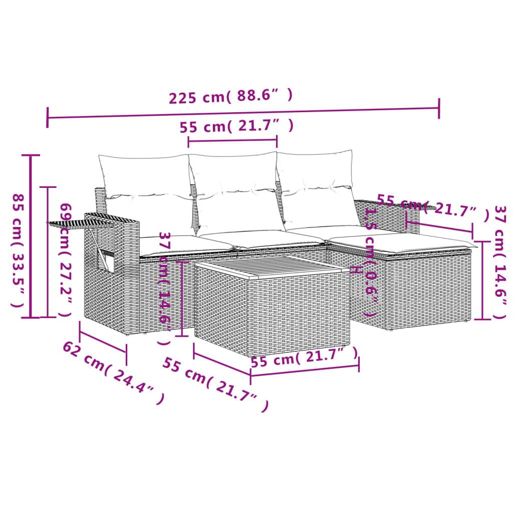 ComfortXL - Petit Salon de Jardin 4 Places Résine Tressée avec Repose-Pied et Table Basse pour Balcon Noir – ComfortXL Outdoor Living - Image 9