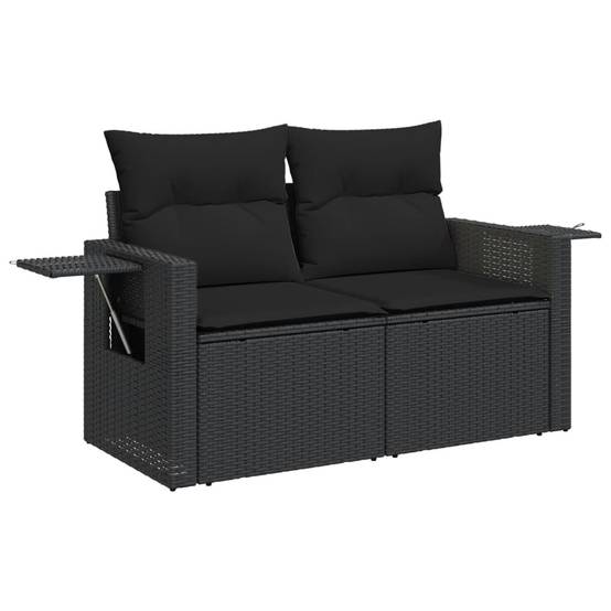 ComfortXL - Petit Salon de Jardin 4 Places Résine Tressée avec Repose-Pied et Table Basse pour Balcon Noir – ComfortXL Outdoor Living - Image 3