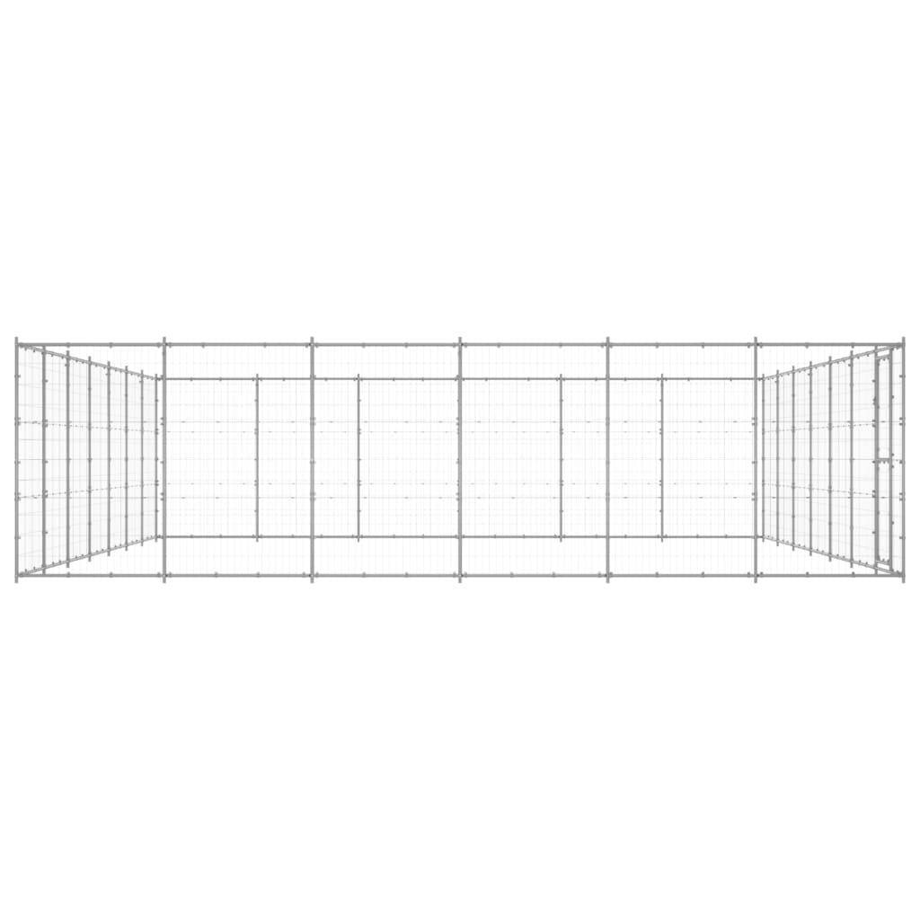 Helloshop26 - Chenil extérieur cage enclos parc animaux chien extérieur acier galvanisé 50,82 m² - Imagen 4