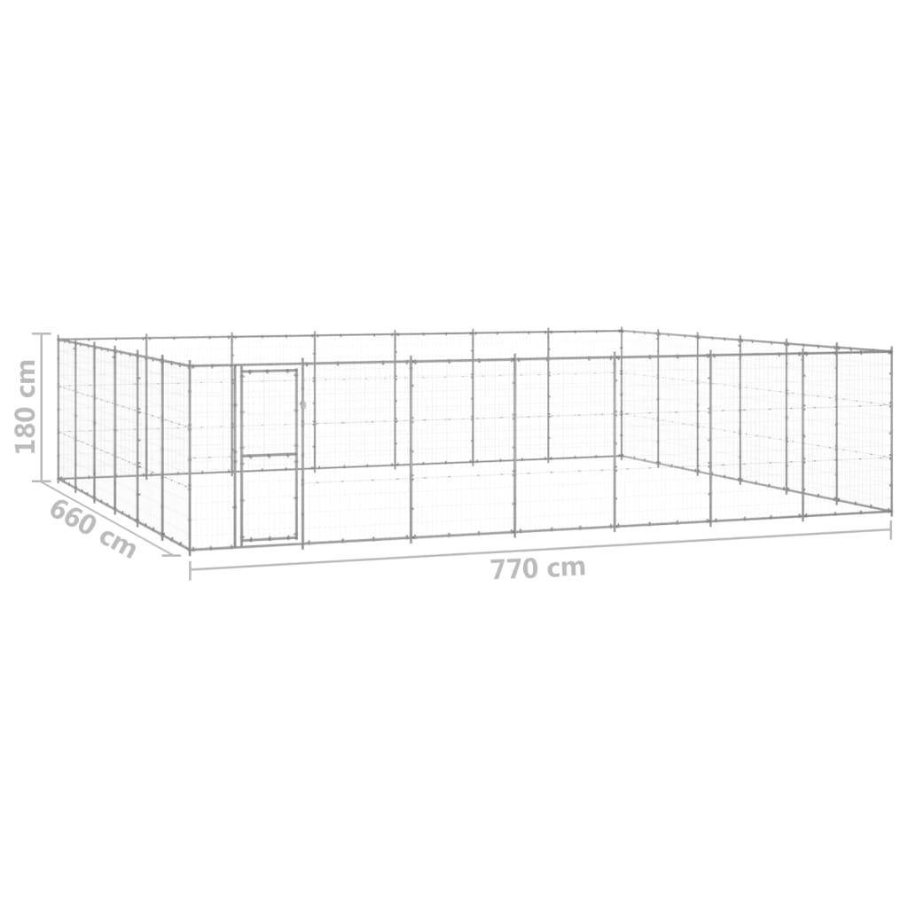 Helloshop26 - Chenil extérieur cage enclos parc animaux chien extérieur acier galvanisé 50,82 m² - Imagen 2