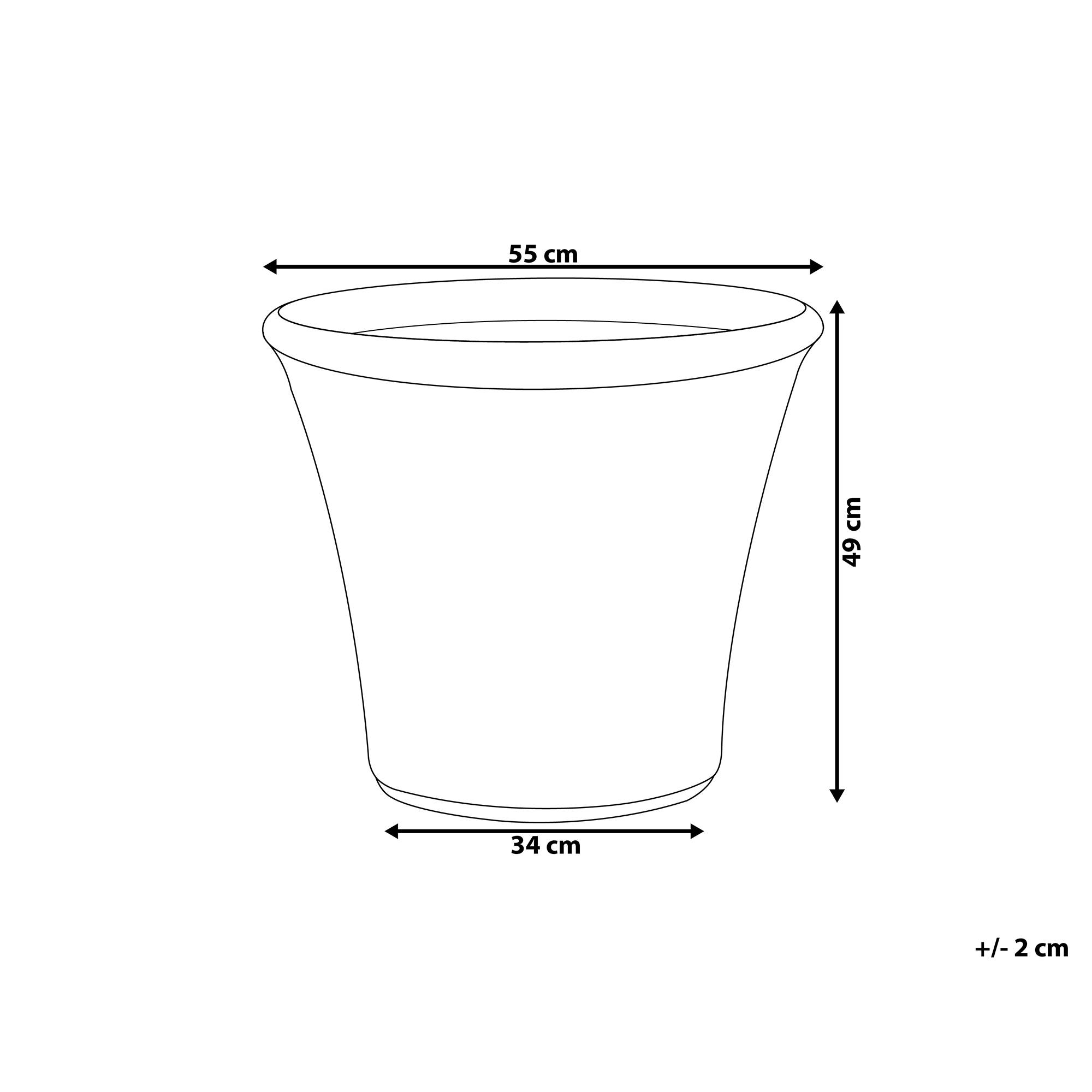 Beliani - Cache-Pot Bleu Marine en Fibre d'Argile et Verre Diamètre 55 cm Pot de Fleurs Style Céramique Idéal pour Extérieur et Intérieur - Imagen 3