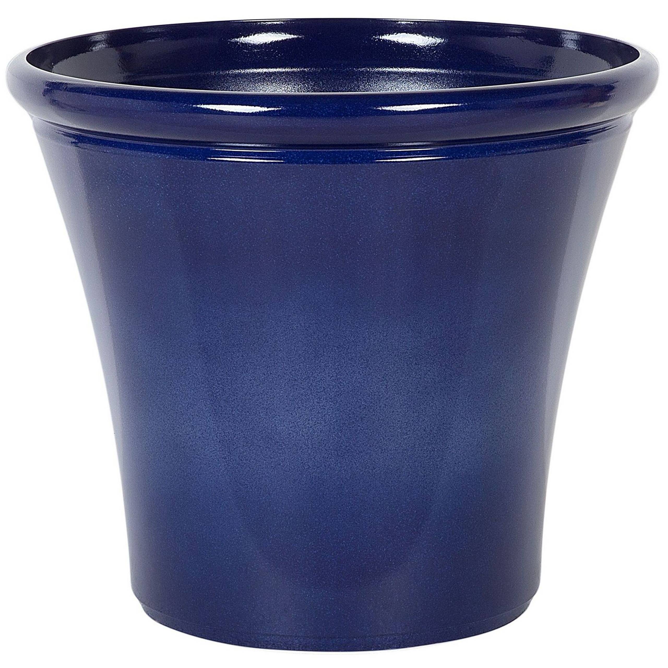 Beliani - Cache-Pot Bleu Marine en Fibre d'Argile et Verre Diamètre 55 cm Pot de Fleurs Style Céramique Idéal pour Extérieur et Intérieur - Imagen 1