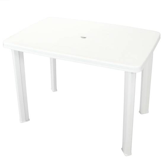 Table de jardin en plastique blanc 101 x 68 x 72 cm - PANGIVO - Image 1