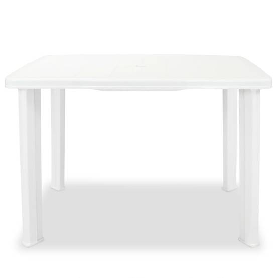Table de jardin en plastique blanc 101 x 68 x 72 cm - PANGIVO - Image 2