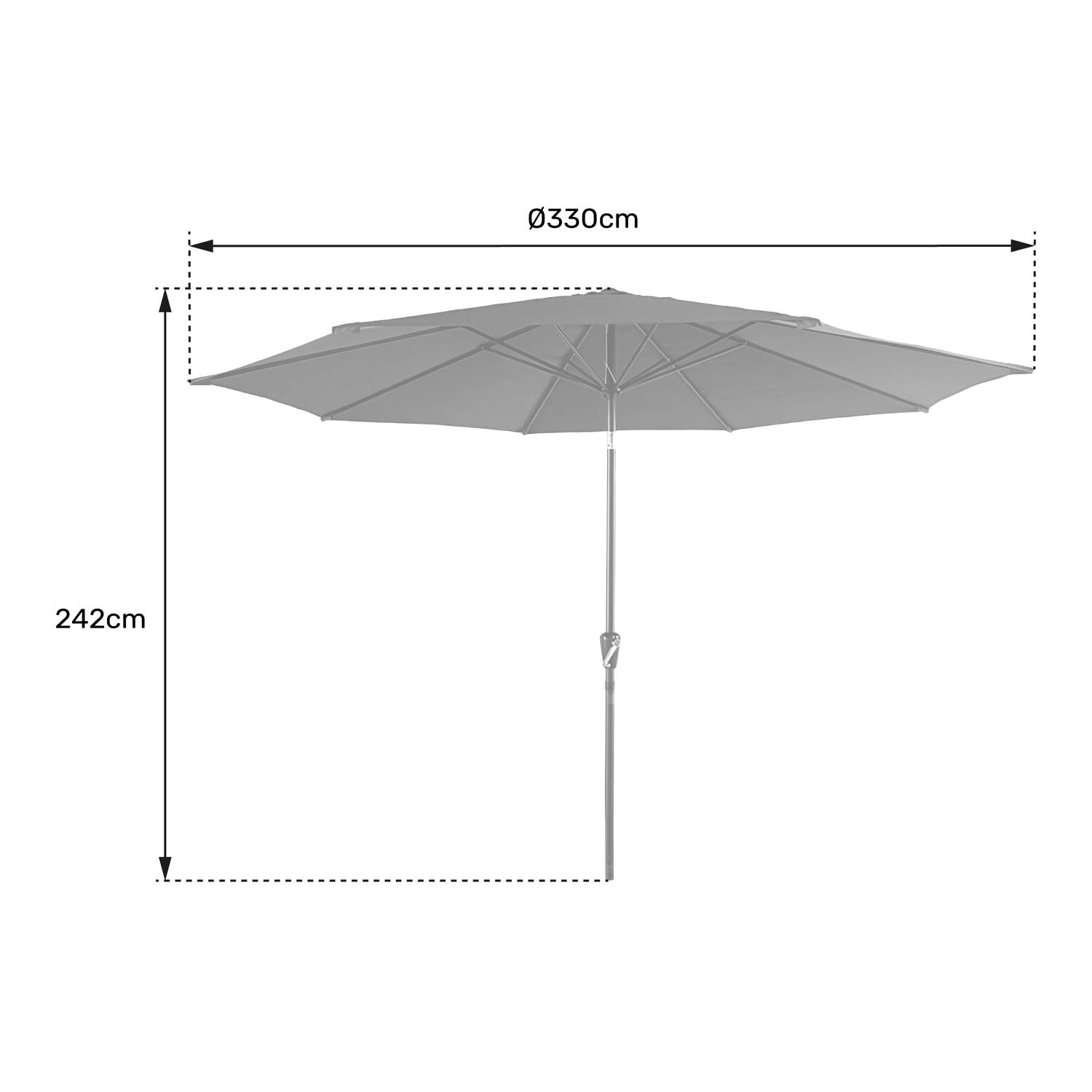 Happy Garden - Parasol droit HAPUNA rond 3,30m de diamètre beige - HAPPY GARDEN - Imagen 3