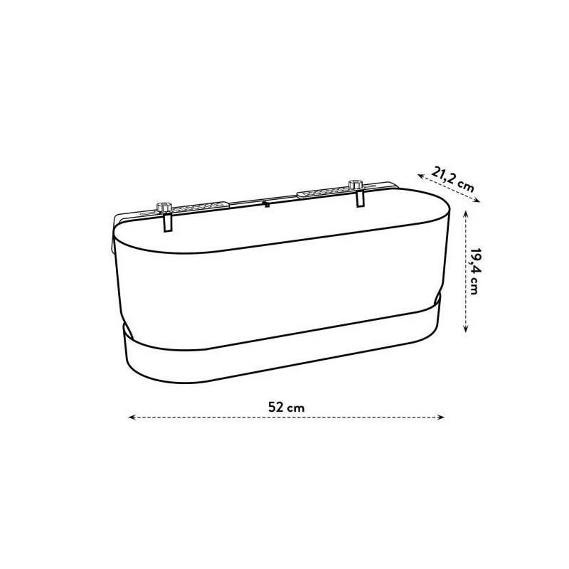 Elho - Elho - Pot De Fleurs  -  Greenville Easy Balcony 52 - Leaf Green - Balcon - L 21.2 X W 52 X H 19.4 Cm - Imagen 4