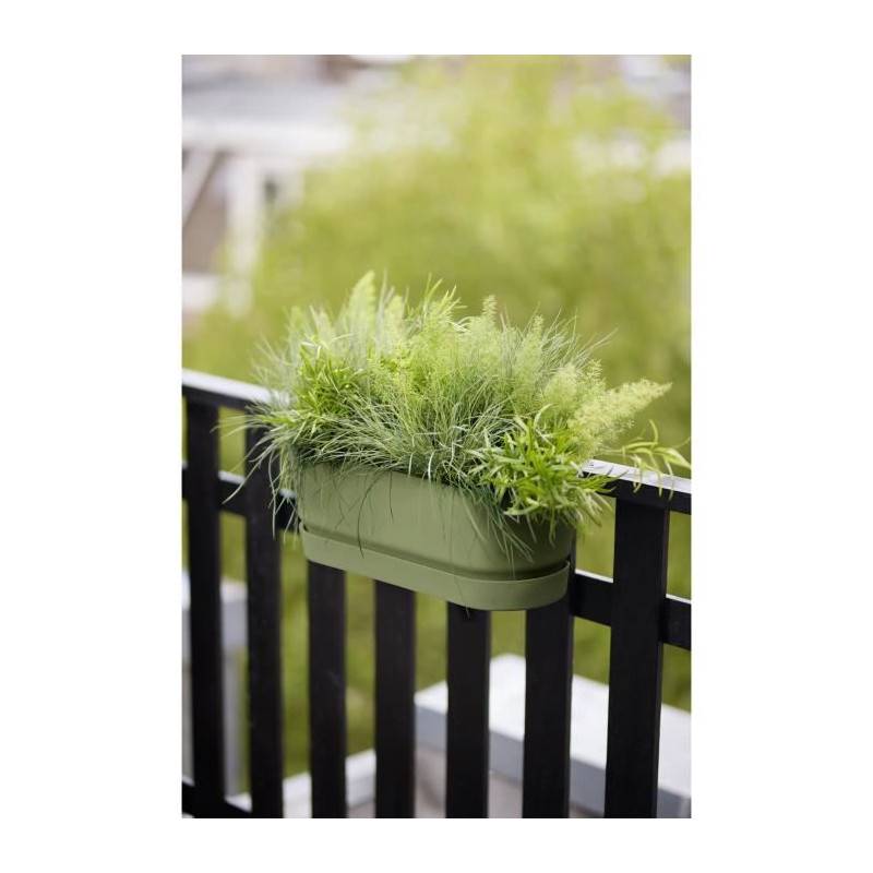 Elho - Elho - Pot De Fleurs  -  Greenville Easy Balcony 52 - Leaf Green - Balcon - L 21.2 X W 52 X H 19.4 Cm - Imagen 2