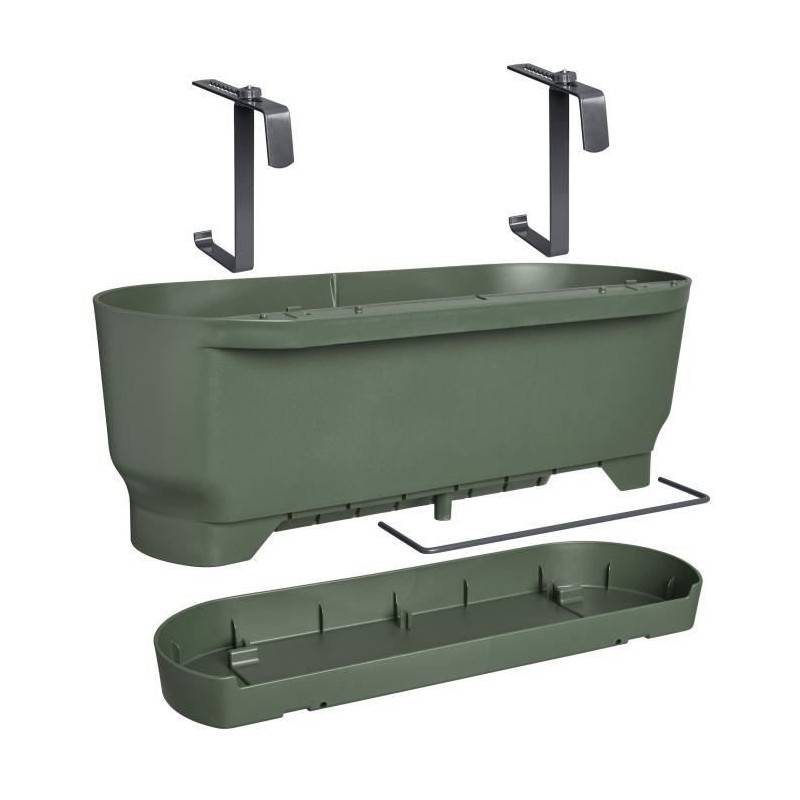 Elho - Elho - Pot De Fleurs  -  Greenville Easy Balcony 52 - Leaf Green - Balcon - L 21.2 X W 52 X H 19.4 Cm - Imagen 1