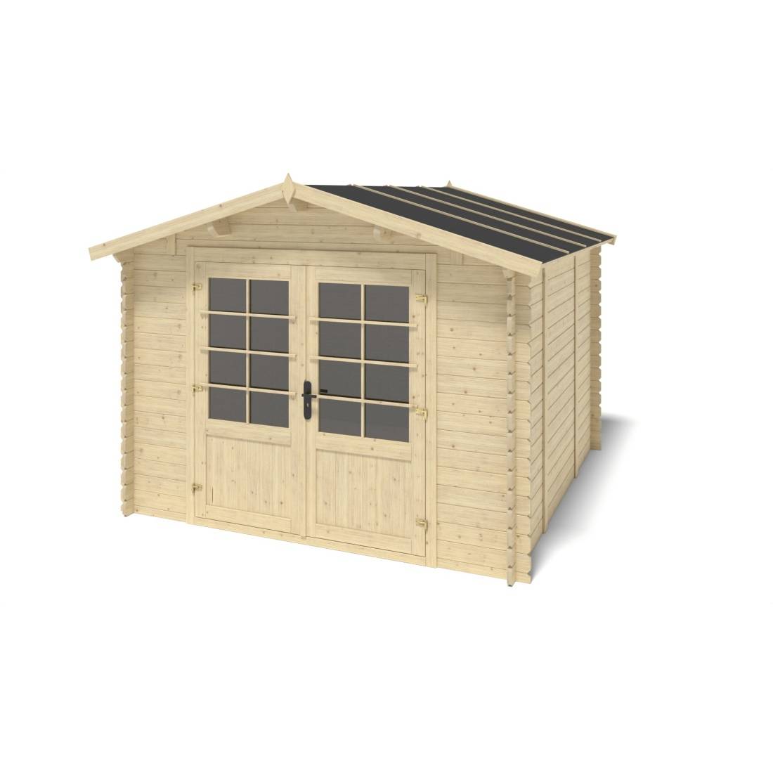 Altanka - Abri de jardin en bois - 9m2 - 3x3m - Ep. 28mm - Couleur: naturel - DOM664 - ALTANKA - Imagen 1
